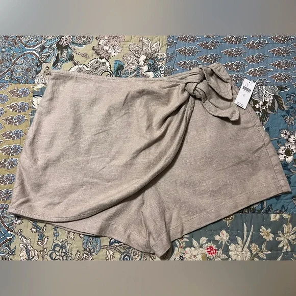 Anthropologie Women’s Size 8 Tan Linen Skort - Picture 6 of 14